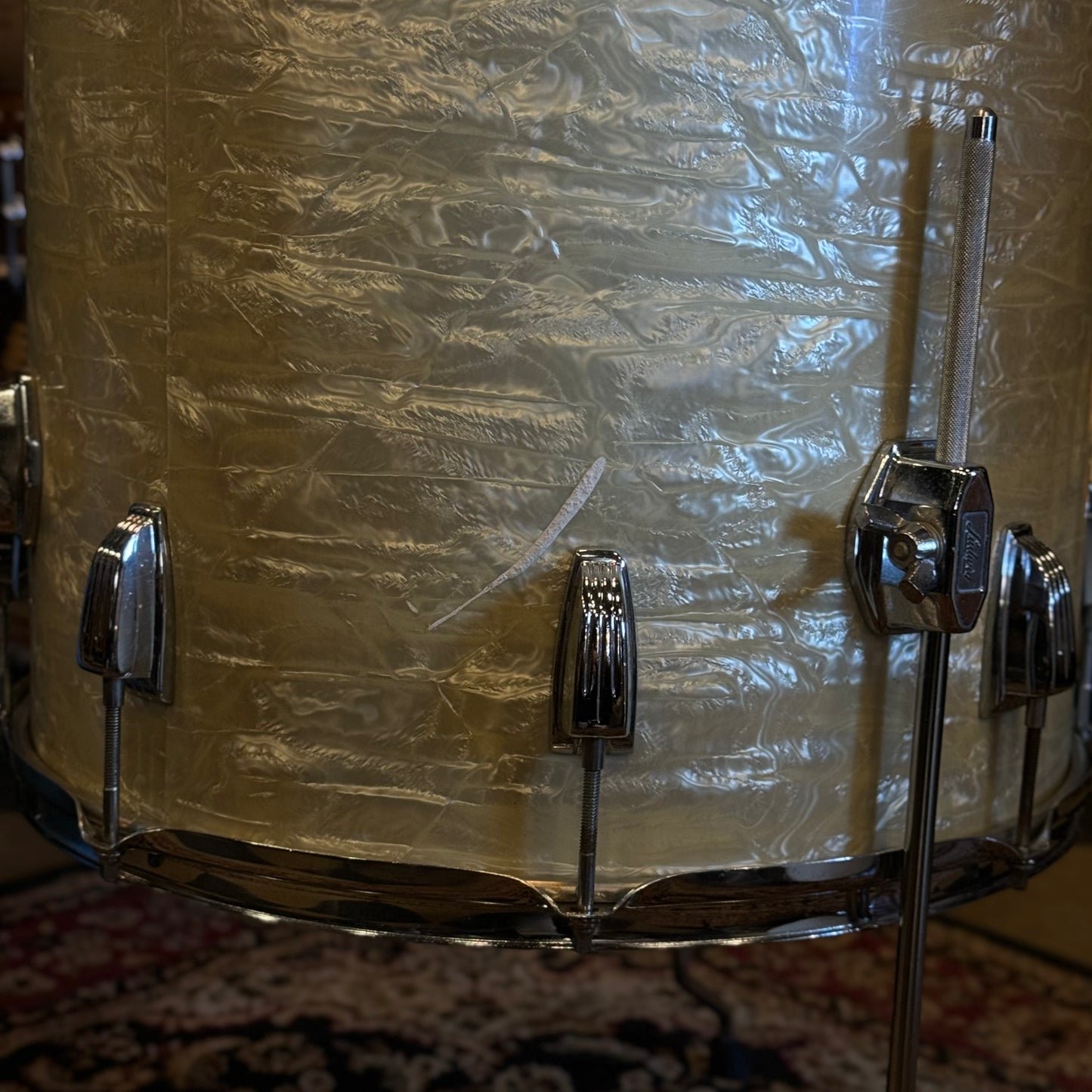 VINTAGE 1960's Ludwig Classic Outfit in White Marine Pearl - 14x22, 9x13, 16x16