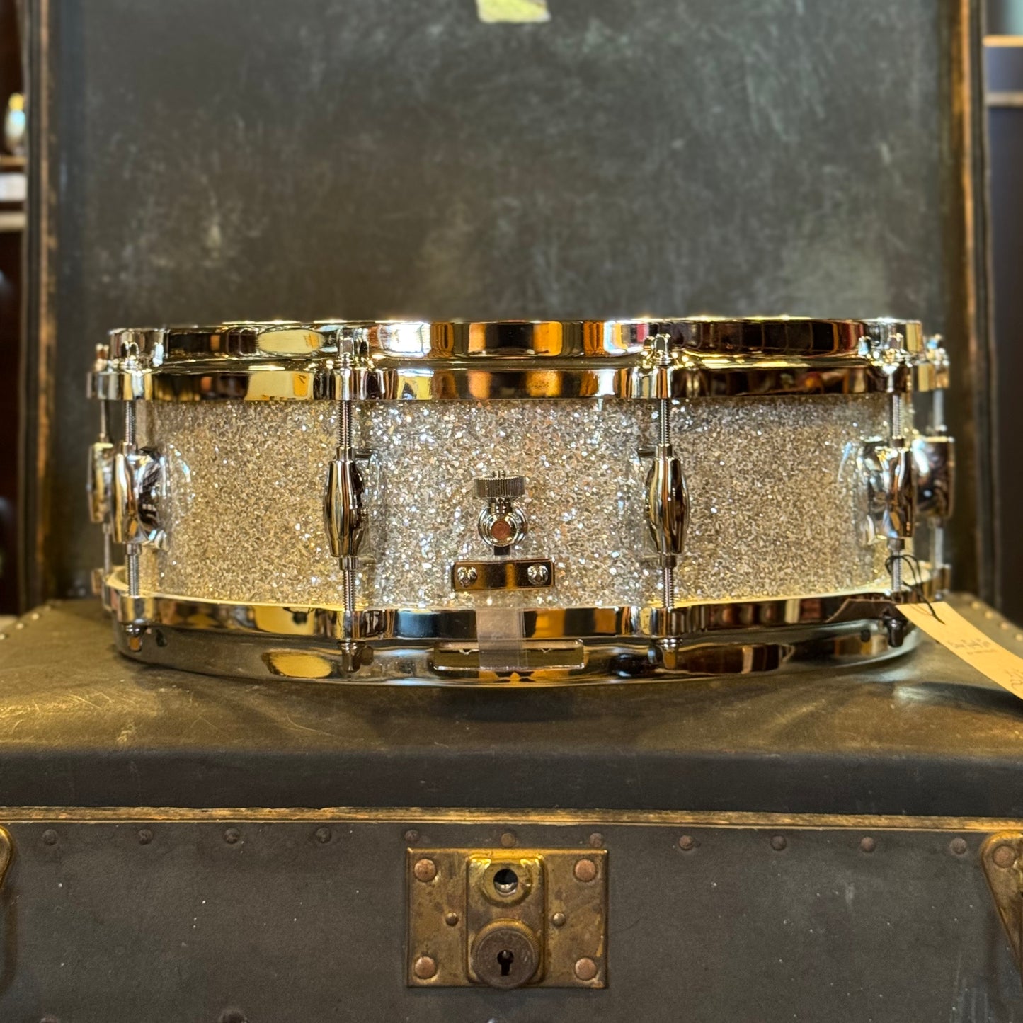NEW Gretsch 4.5x14 USA Custom Snare Drum in Silver Glass Glitter w/ Micro Sensitive