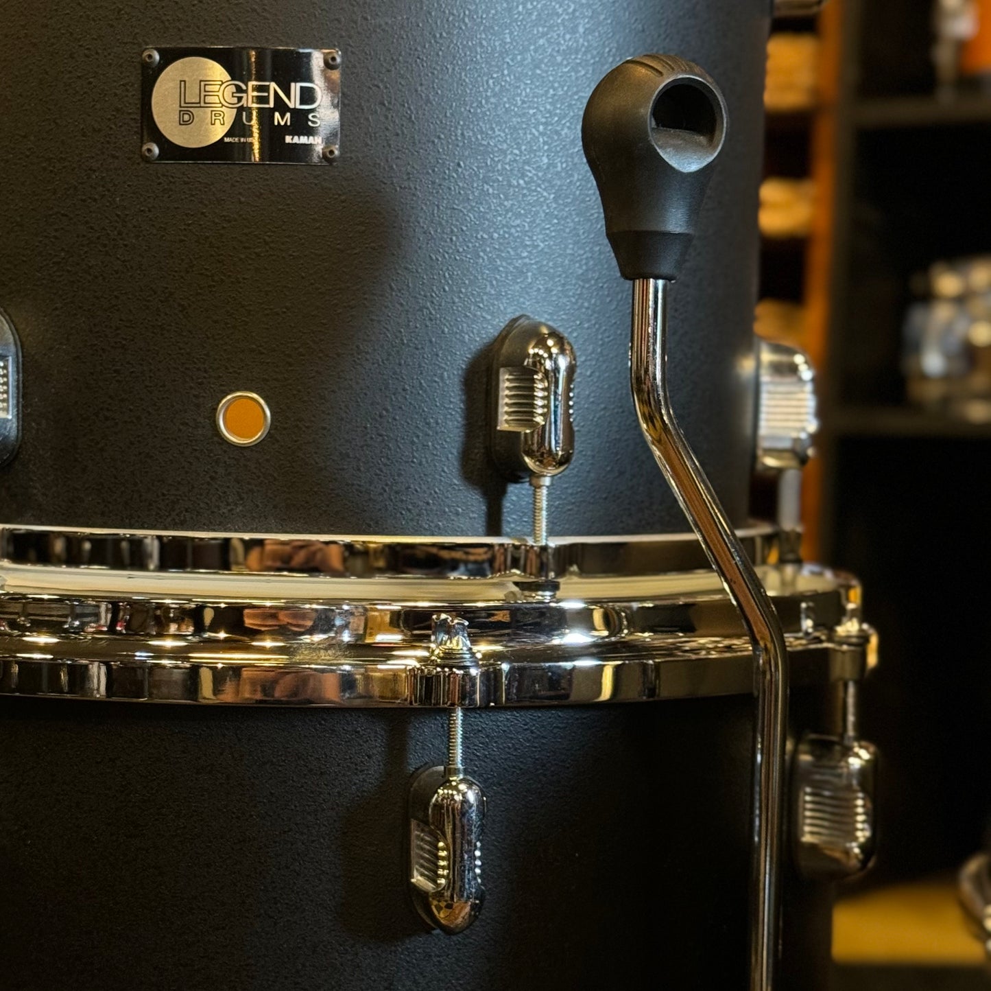 USED 90's Kaman Legend Drum Set in Flat Black - 16x22, 10x13, 16x16