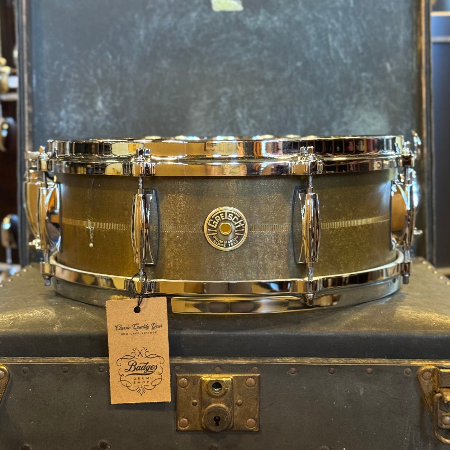 NEW Gretsch 5x14 Aged Bell Brass Snare Drum