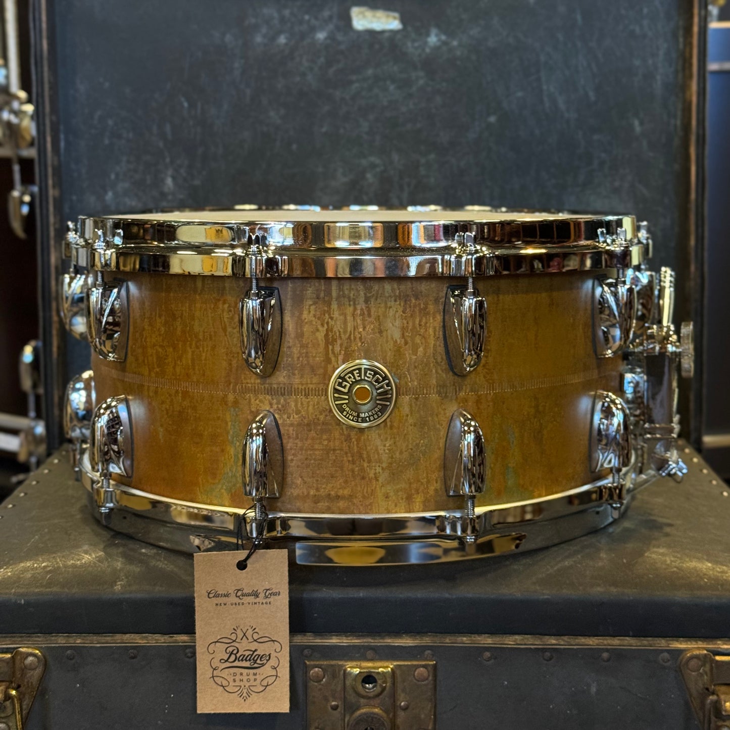 NEW Gretsch 6.5x14 USA Aged Bronze Snare Drum