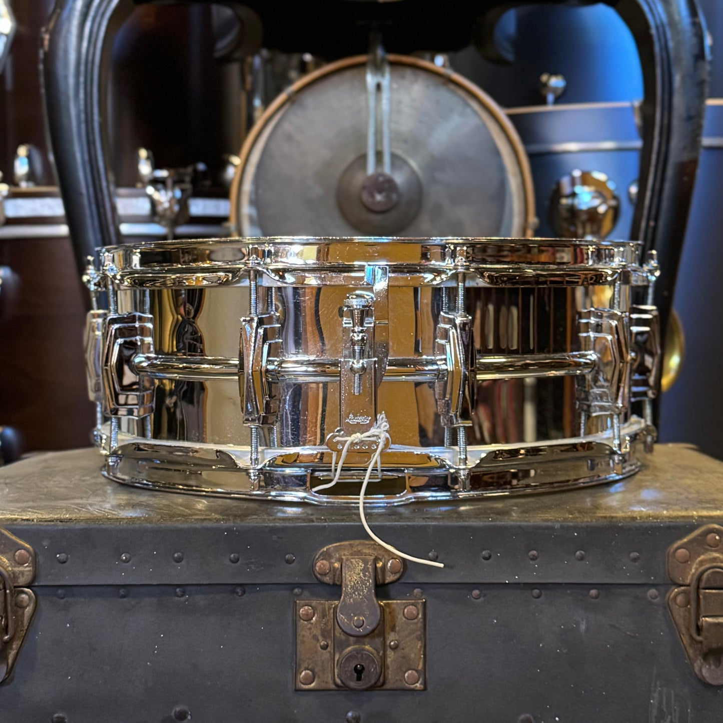 VINTAGE Early 60's Ludwig 5x14 Pre-Serial Chrome over Brass Snare Drum
