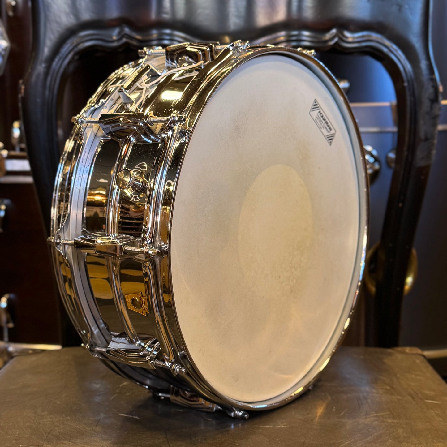 VINTAGE Early 60's Ludwig 5x14 Pre-Serial Chrome over Brass Snare Drum