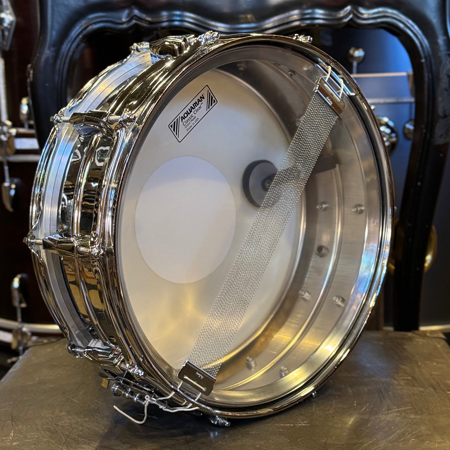 VINTAGE Early 60's Ludwig 5x14 Pre-Serial Chrome over Brass Snare Drum