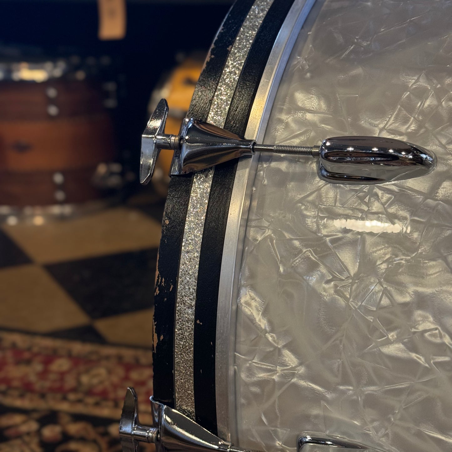 VINTAGE 1970's Slingerland Modern Solo Outfit in White Marine Pearl - 14x22, 8x12, 9x13, 14x16