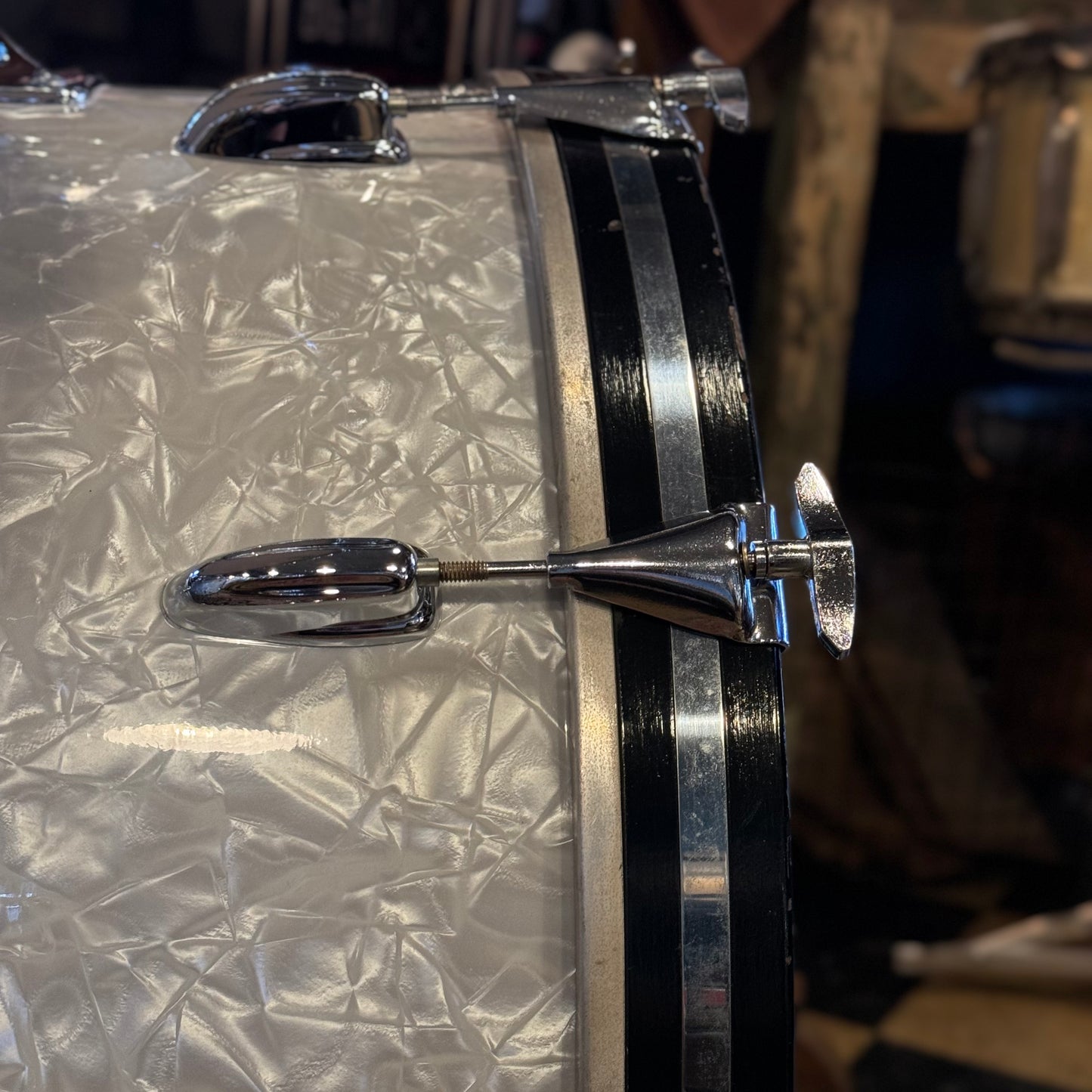 VINTAGE 1970's Slingerland Modern Solo Outfit in White Marine Pearl - 14x22, 8x12, 9x13, 14x16