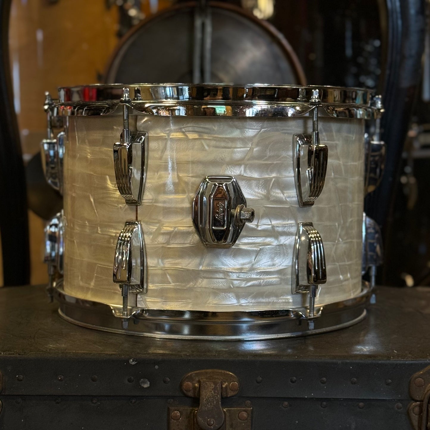VINTAGE 1970's Ludwig 8x12 Tom in White Marine Pearl