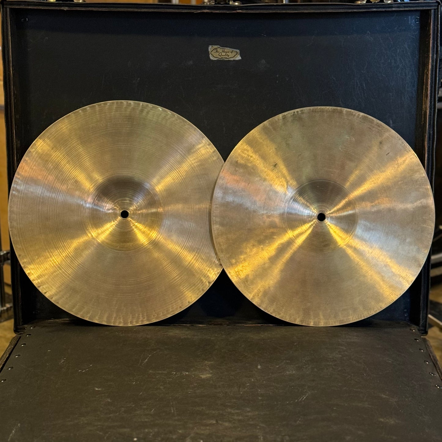 VINTAGE 1930s-1940's A. Zildjian 12" First Stamp/Transition Stamp Hi-Hat Cymbals - 360/448g