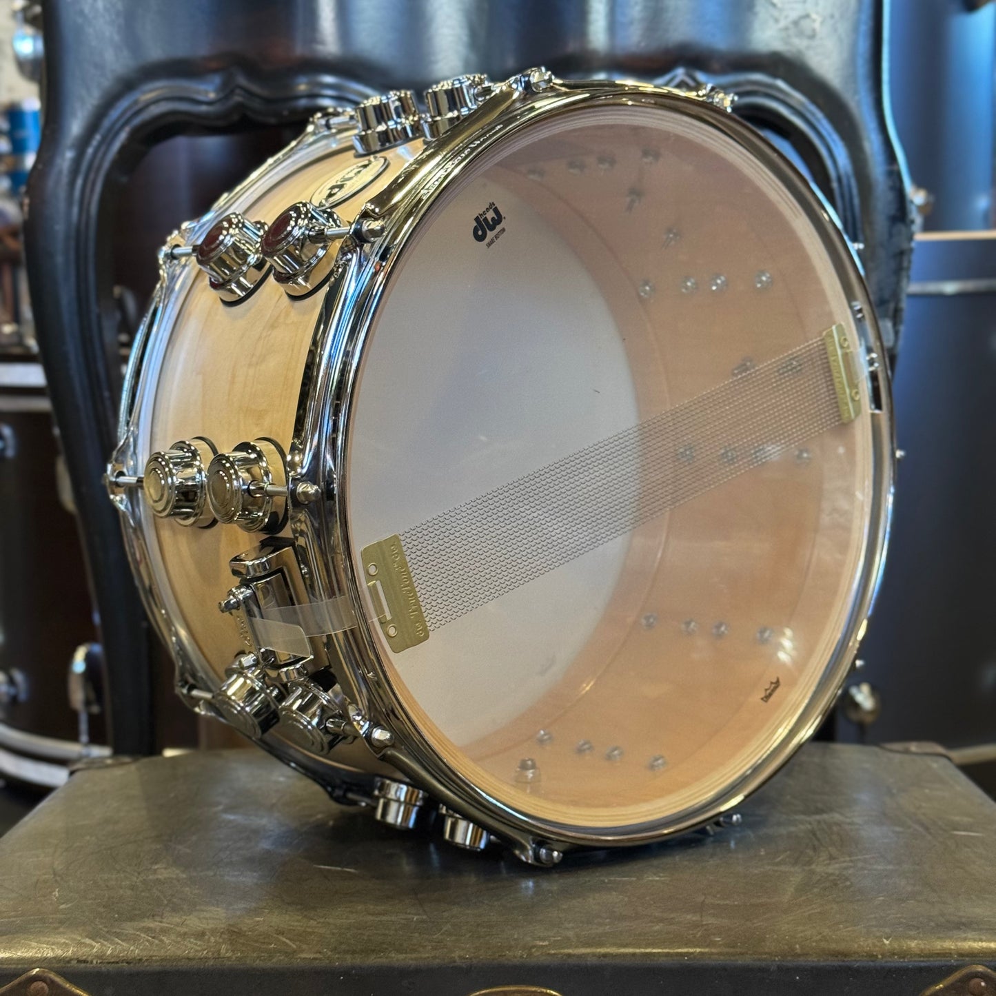 NEW DW Collectors Series 7x14 VLT Maple Snare Drum in Satin Natural Oil & Chrome HW w/ Double Row Lugs