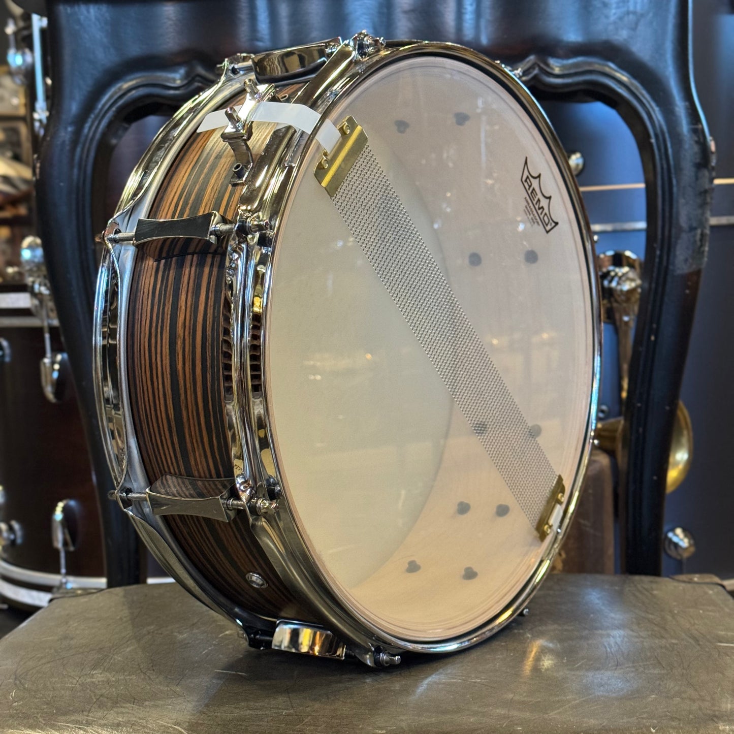 USED Pork Pie USA 5x14 Bronze ply Maple Snare Drum