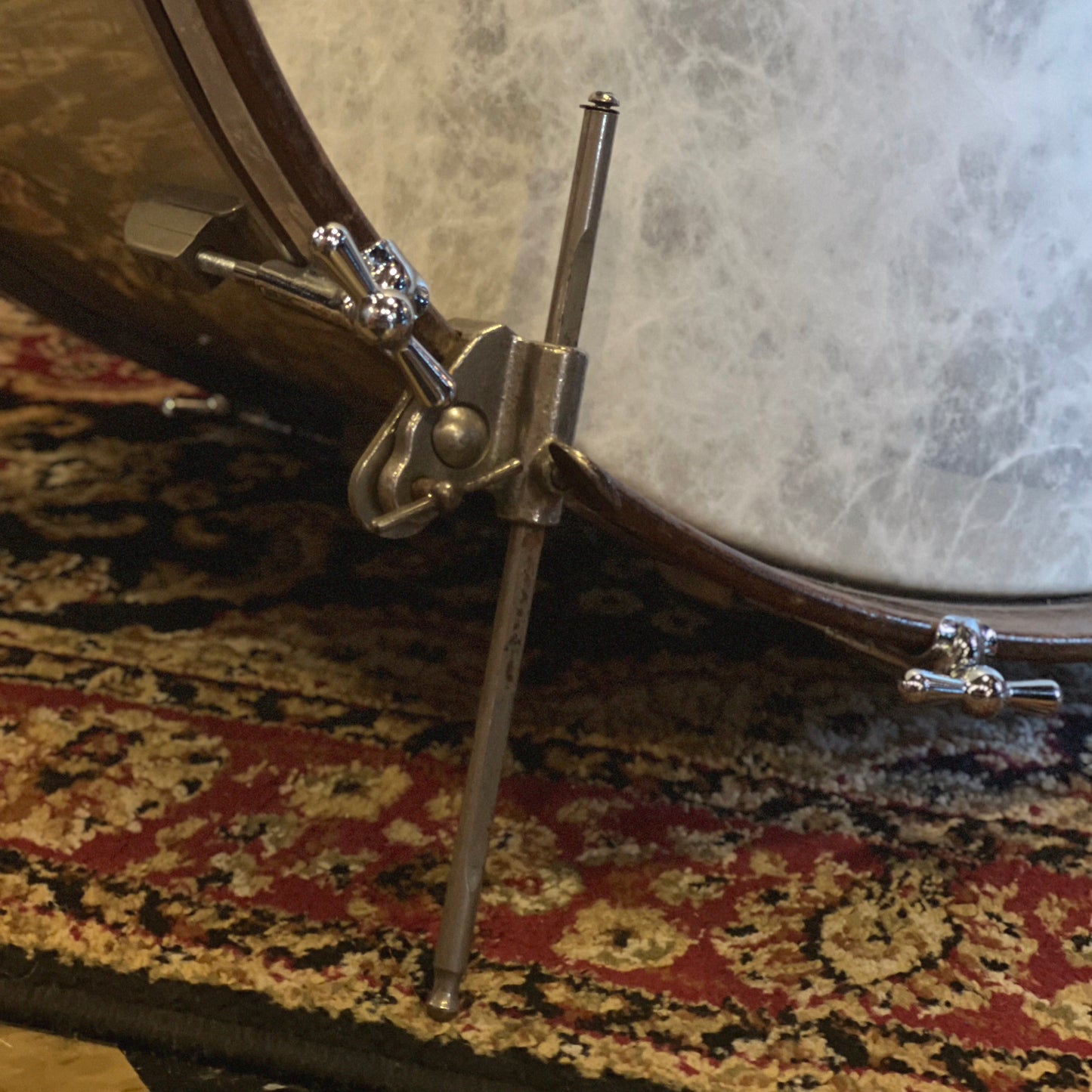 VINTAGE 1950's Leedy & Ludwig Drum Set in White Marine Pearl - 14x24, 9x13, 16x16, w/ 5.5x14 Snare