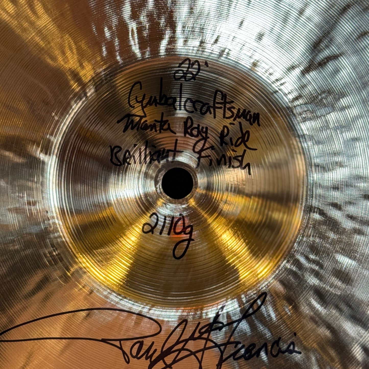 NEW Royal Cymbals 22" Cymbal Craftsman Manta Ray Brilliant Ride - 2110g