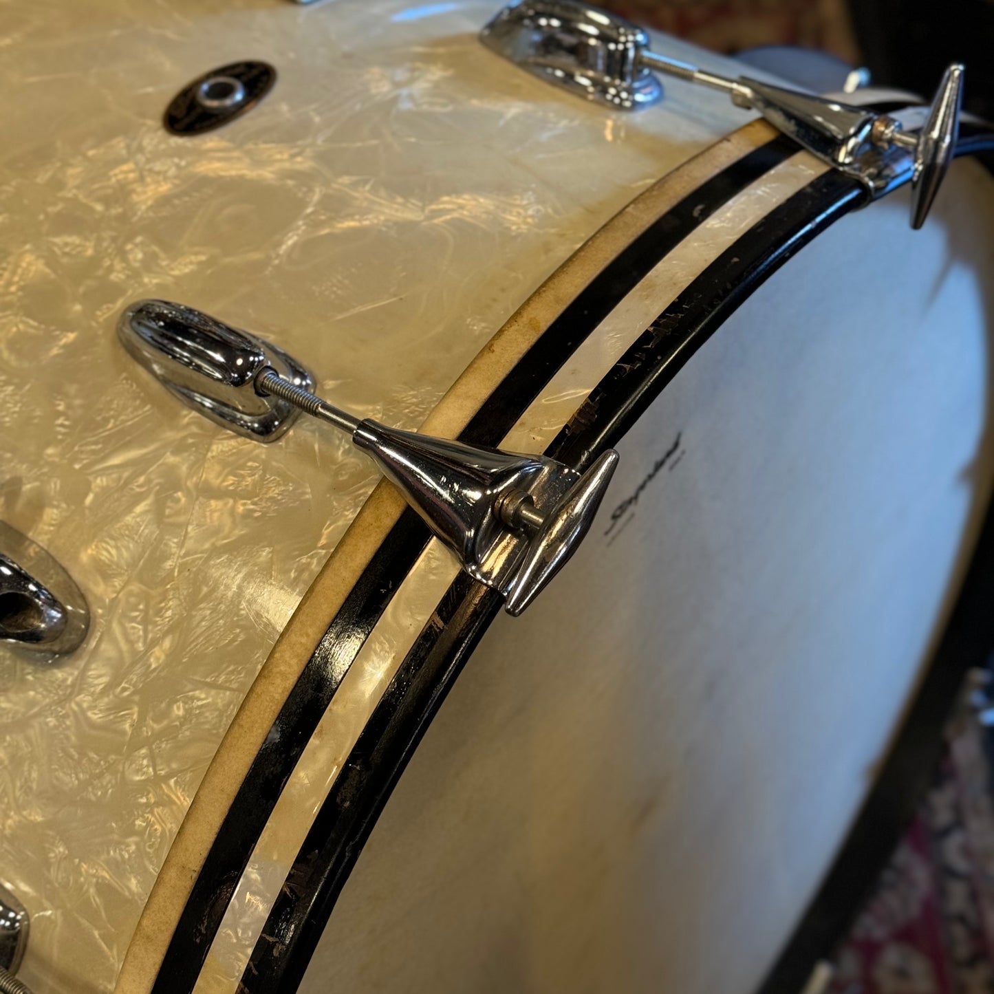 VINTAGE 1958 Slingerland Gene Krupa Outfit in White Marine Pearl - 14x22, 9x13, 16x16 & 7x14