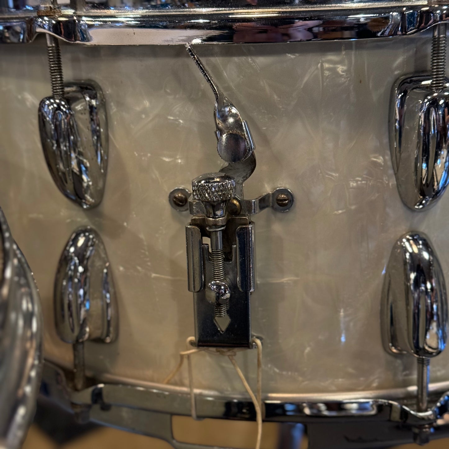 VINTAGE 1958 Slingerland Gene Krupa Outfit in White Marine Pearl - 14x22, 9x13, 16x16 & 7x14