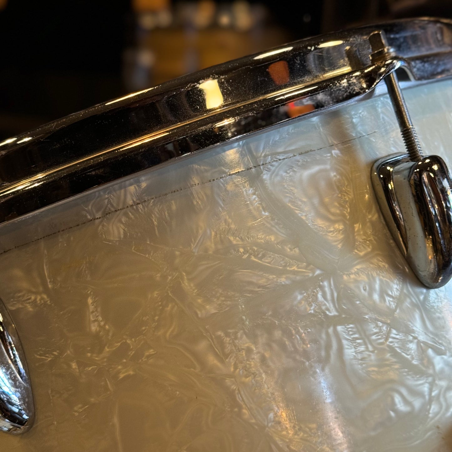 VINTAGE 1958 Slingerland Gene Krupa Outfit in White Marine Pearl - 14x22, 9x13, 16x16 & 7x14