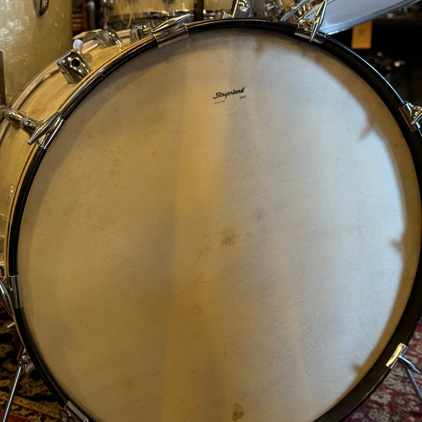 VINTAGE 1958 Slingerland Gene Krupa Outfit in White Marine Pearl - 14x22, 9x13, 16x16 & 7x14