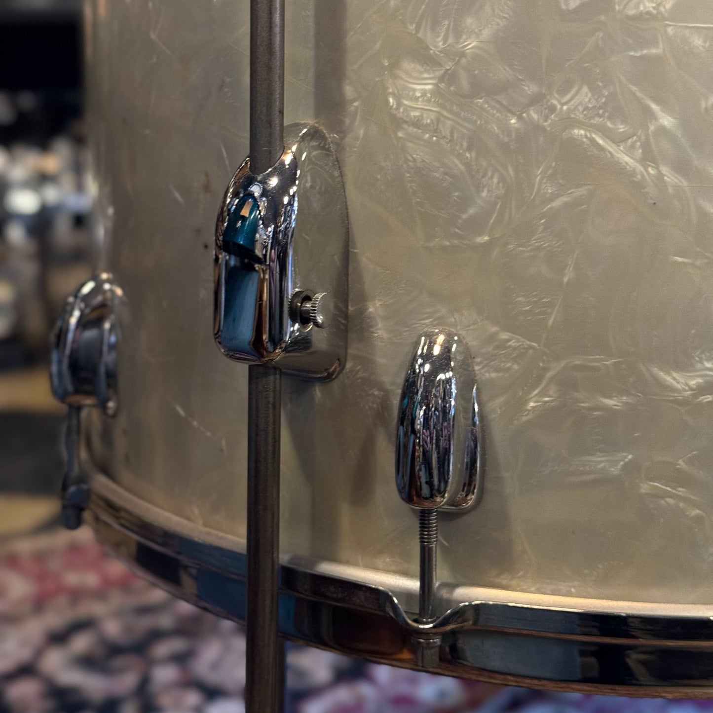 VINTAGE 1958 Slingerland Gene Krupa Outfit in White Marine Pearl - 14x22, 9x13, 16x16 & 7x14