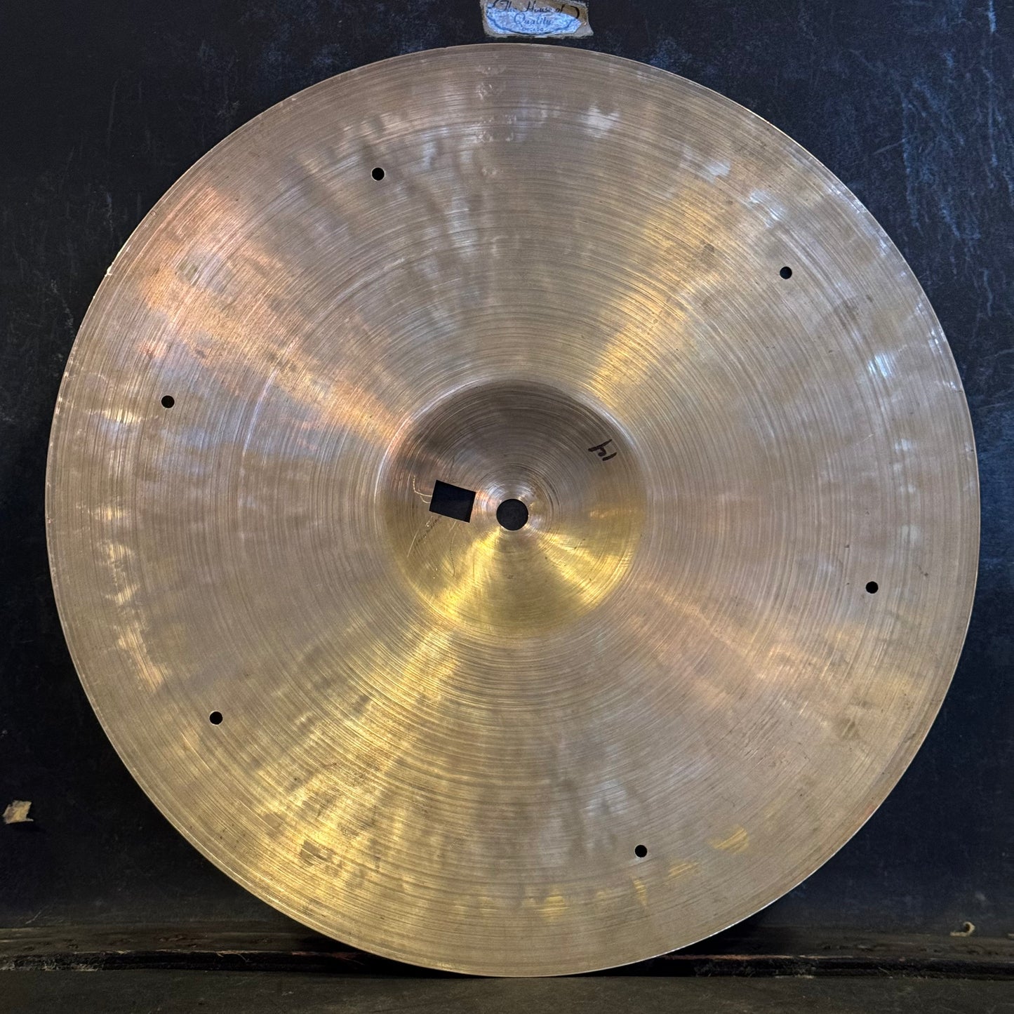 VINTAGE 1950's K. Zildjian Istanbul 14" Old Stamp Thin Hi-Hat Top w/ Repair - 644g