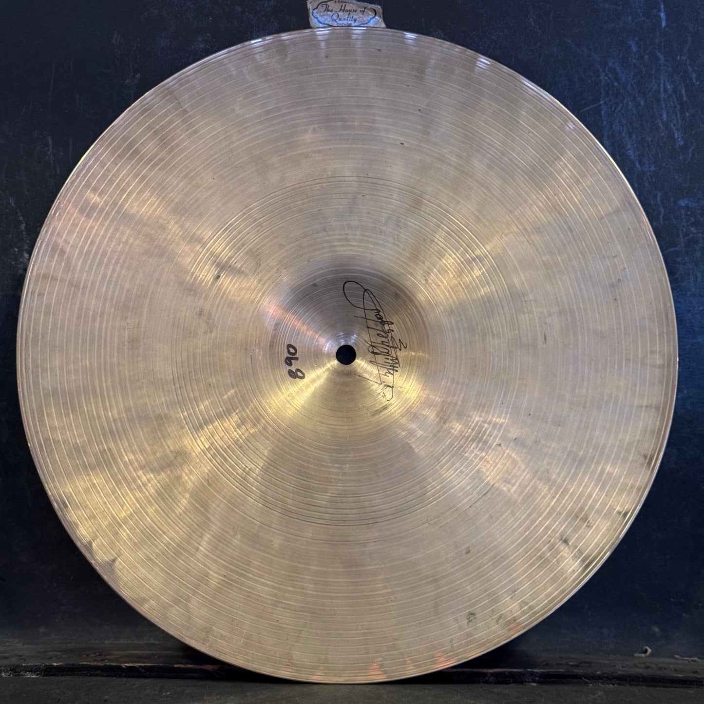 VINTAGE 1960's K. Zildjian 14" Intermediate Stamp Hi-Hat Single - 890g