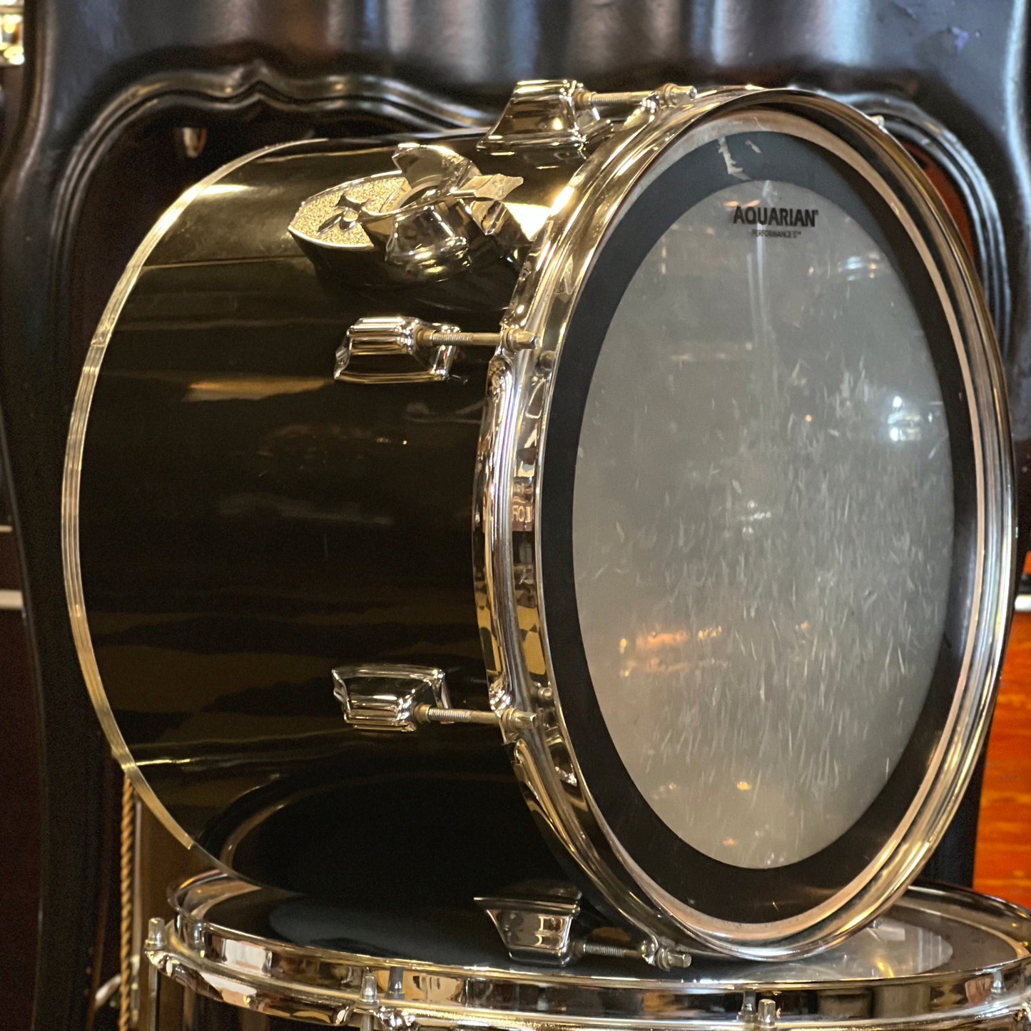 VINTAGE 1970's Roger's BIG R 14" and 15" Concert Toms in Black Nitron