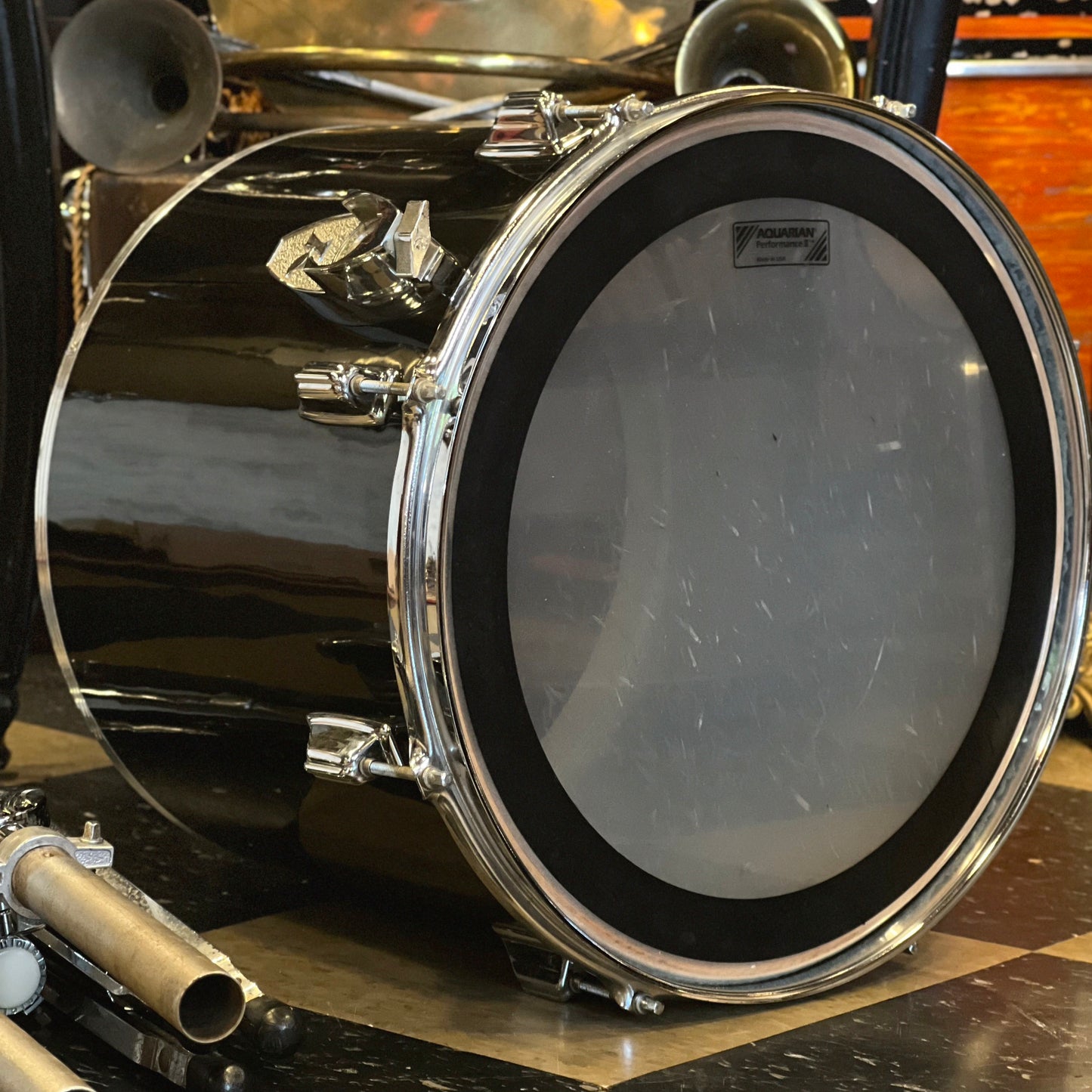 VINTAGE 1970's Roger's BIG R 14" and 15" Concert Toms in Black Nitron