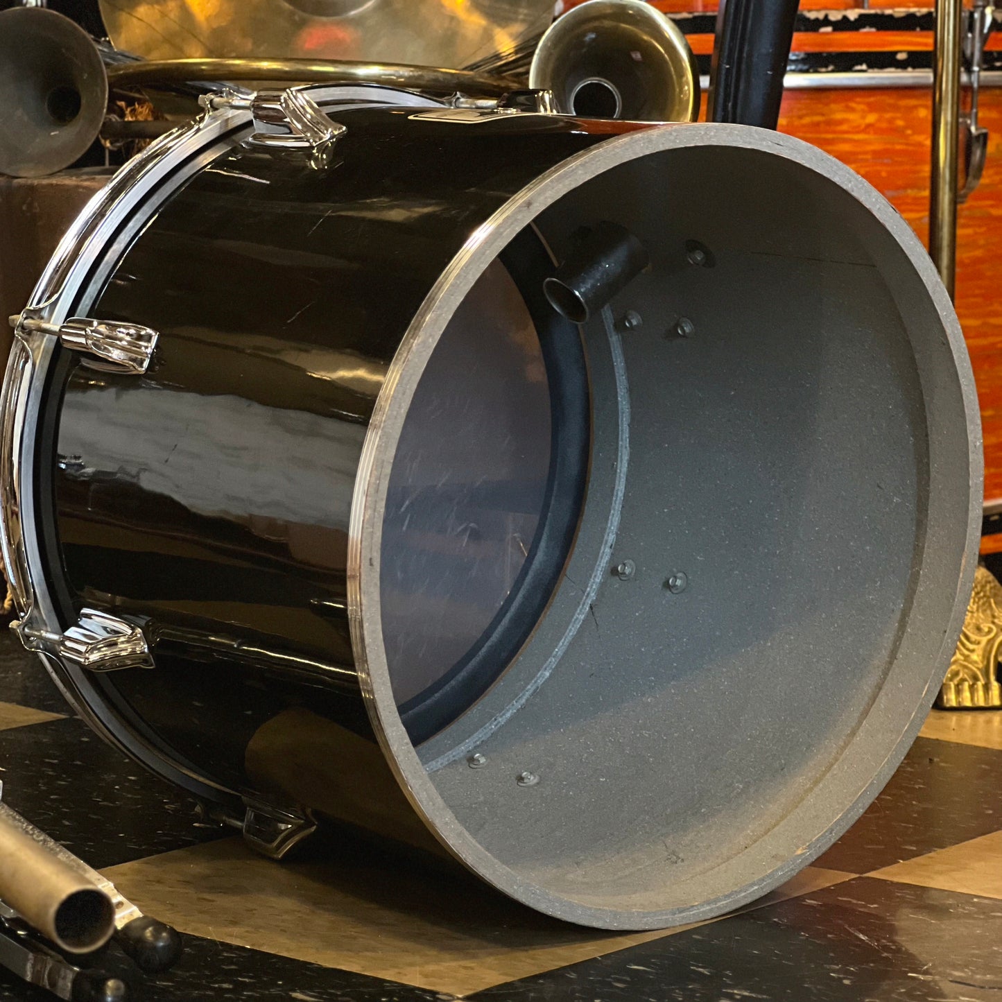 VINTAGE 1970's Roger's BIG R 14" and 15" Concert Toms in Black Nitron