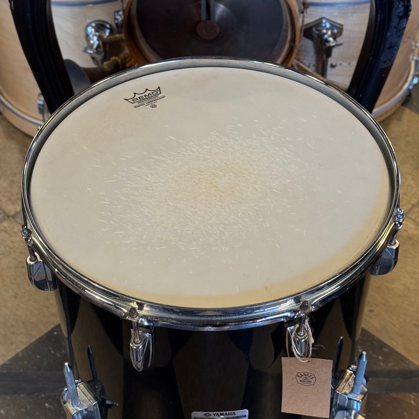 VINTAGE 1980's Yamaha Tour Custom 16x16 Floor Tom in Black Lacquer