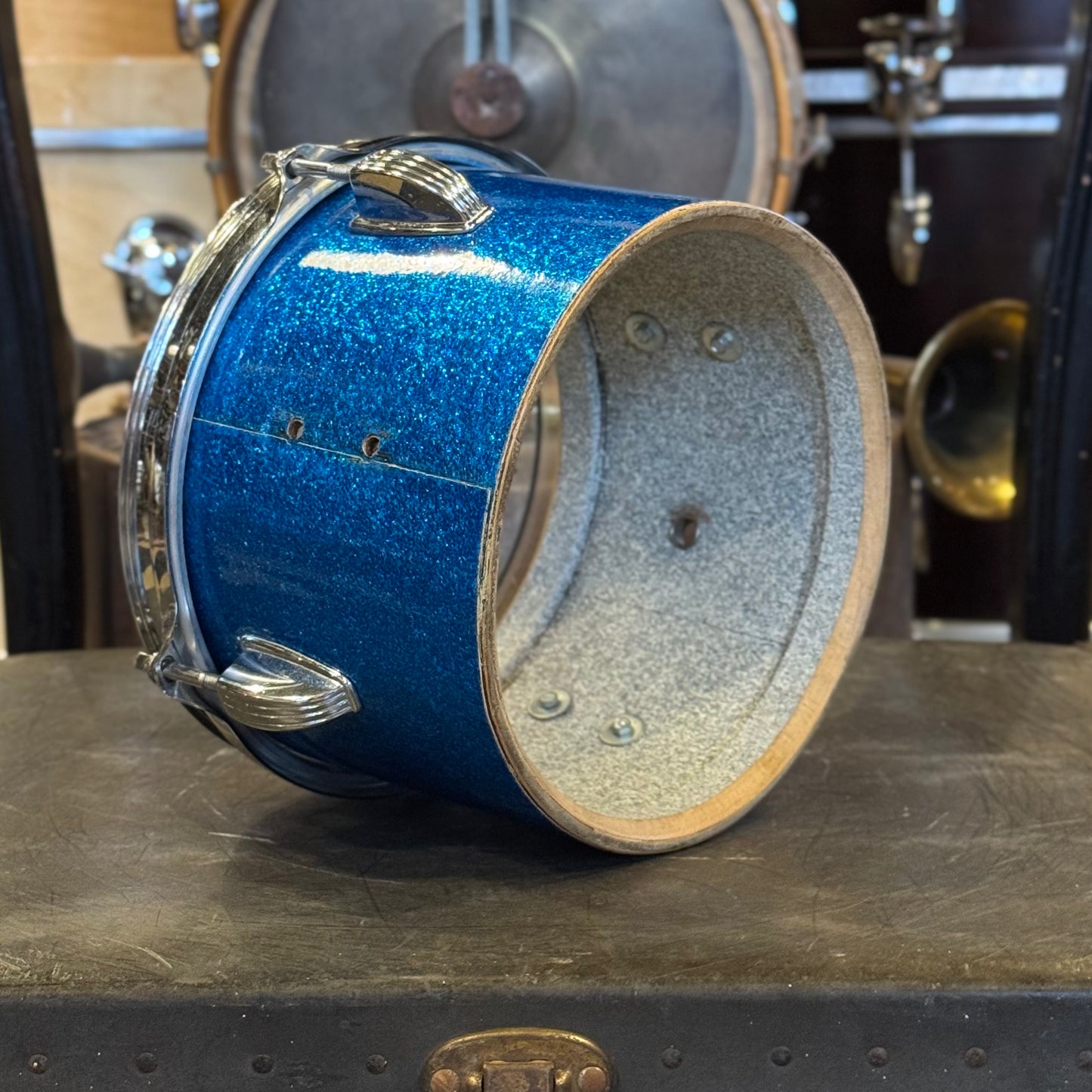 VINTAGE 1970's Ludwig 5.5x8 Concert Tom in Blue Sparkle