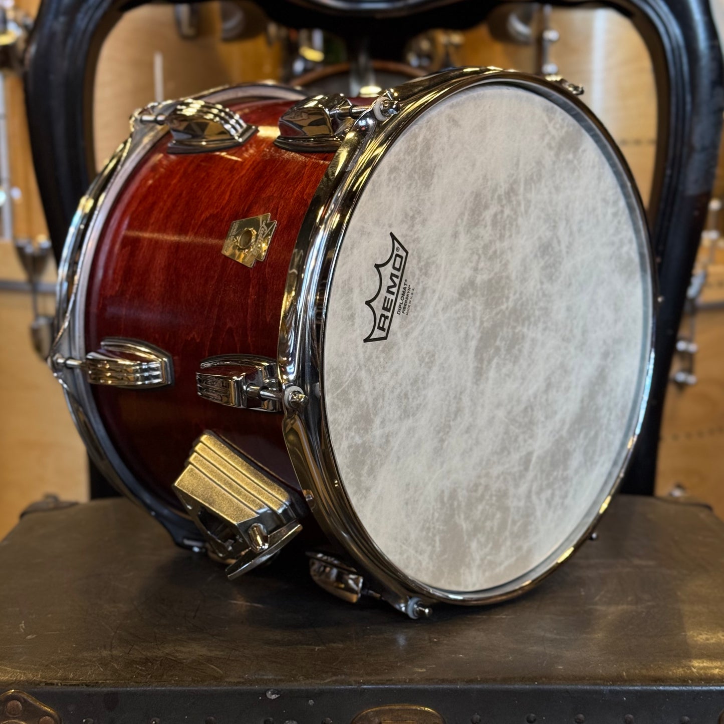 USED 1990's Ludwig Monroe Badge 9x12 Tom in Cherry Gloss