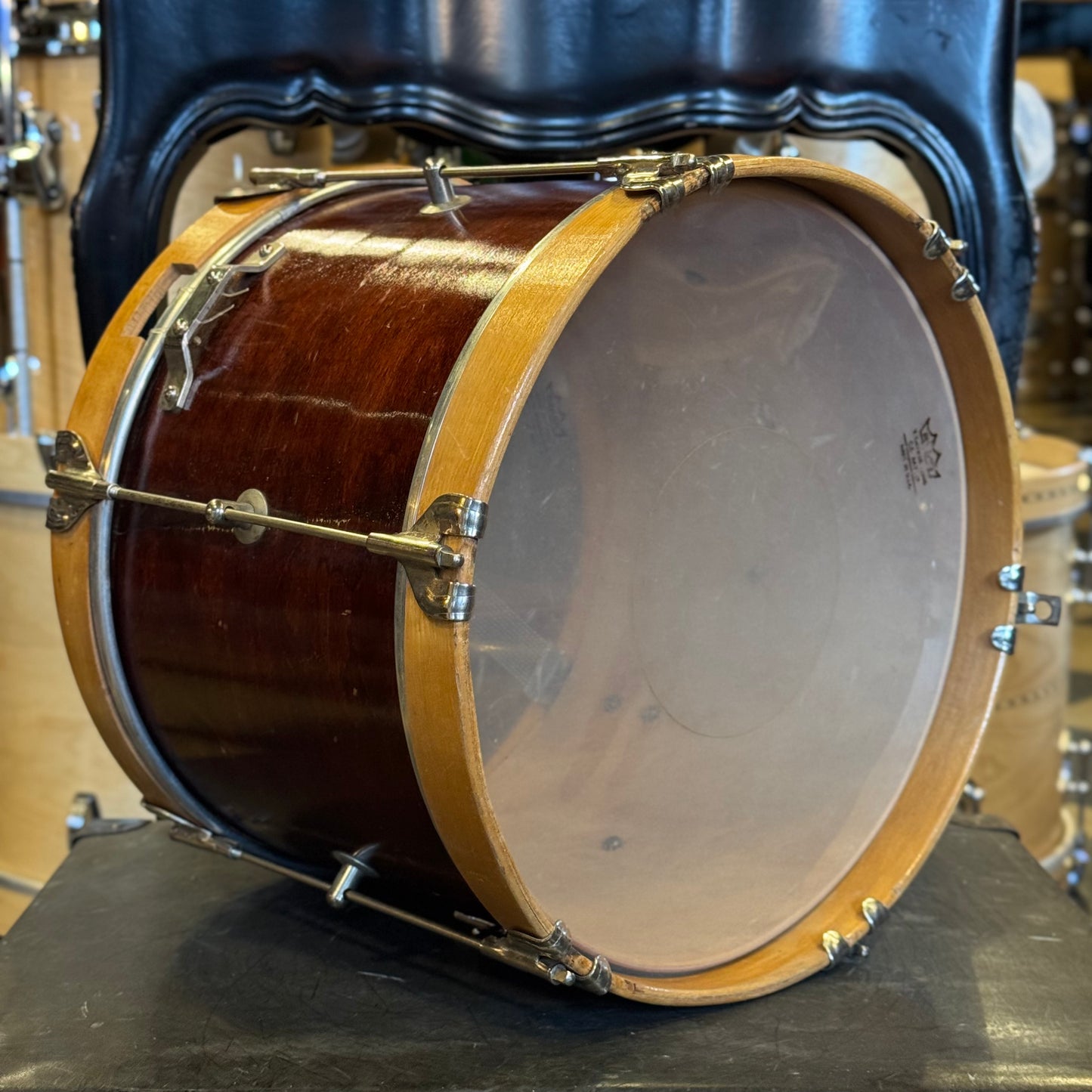 VINTAGE 1950's Kent 10x14 Marching Snare in Natural Mahogany