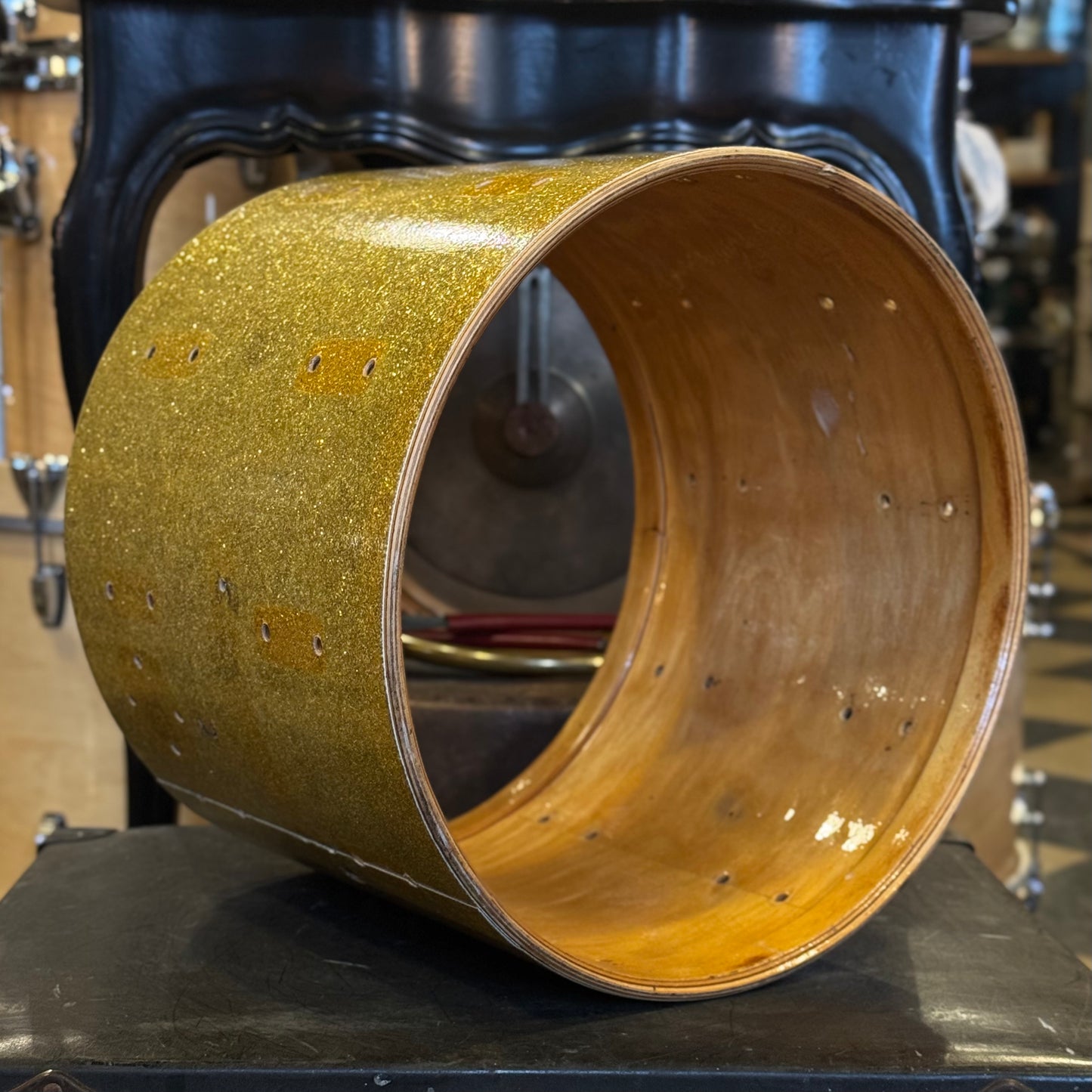 VINTAGE 1960's Rogers 10x14 Gold Sparkle Shell