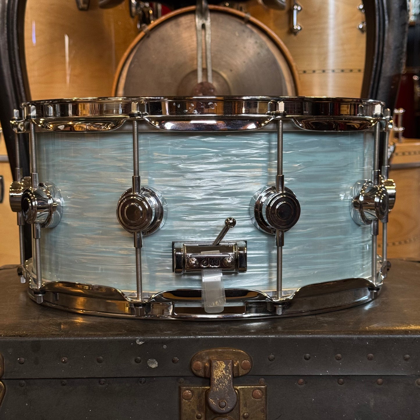 USED DW 6.5x14 Collectors Birch Snare Drum in Pale Blue Oyster