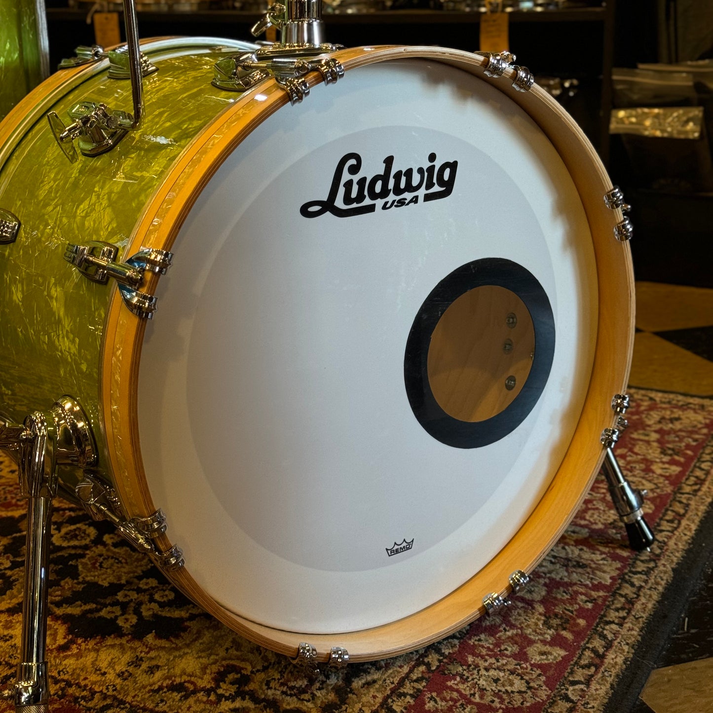 USED Ludwig Classic Maple Downbeat Outfit in Exclusive Emerald Pearl - 14x20, 8x12, 14x14