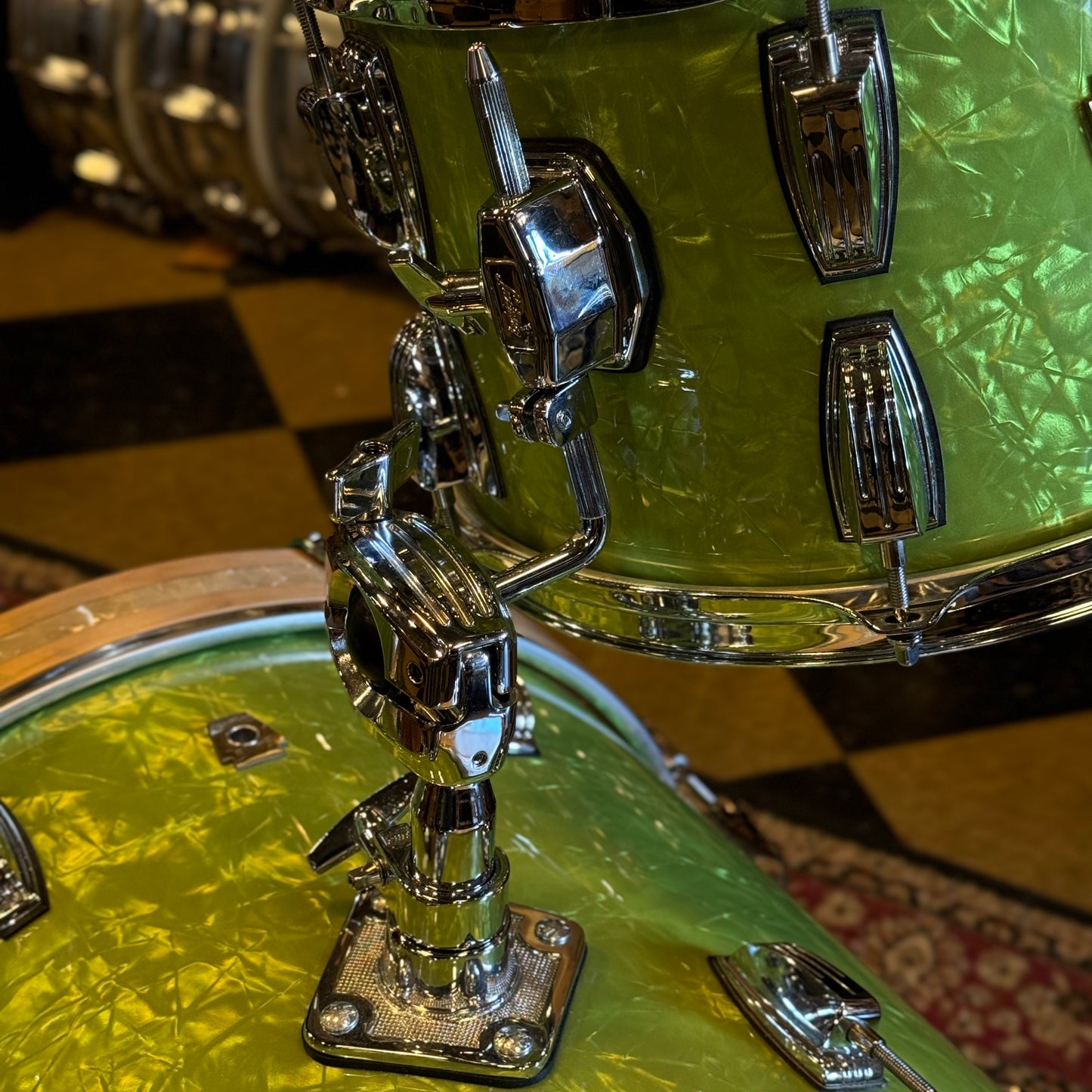 USED Ludwig Classic Maple Downbeat Outfit in Exclusive Emerald Pearl - 14x20, 8x12, 14x14