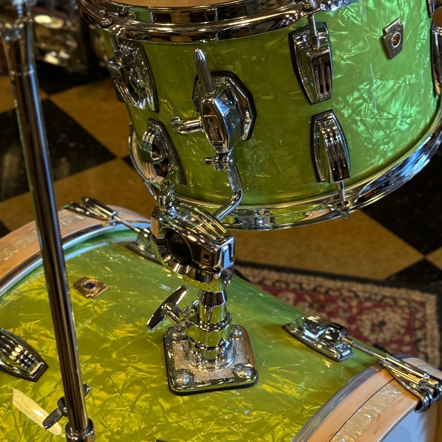 USED Ludwig Classic Maple Downbeat Outfit in Exclusive Emerald Pearl - 14x20, 8x12, 14x14