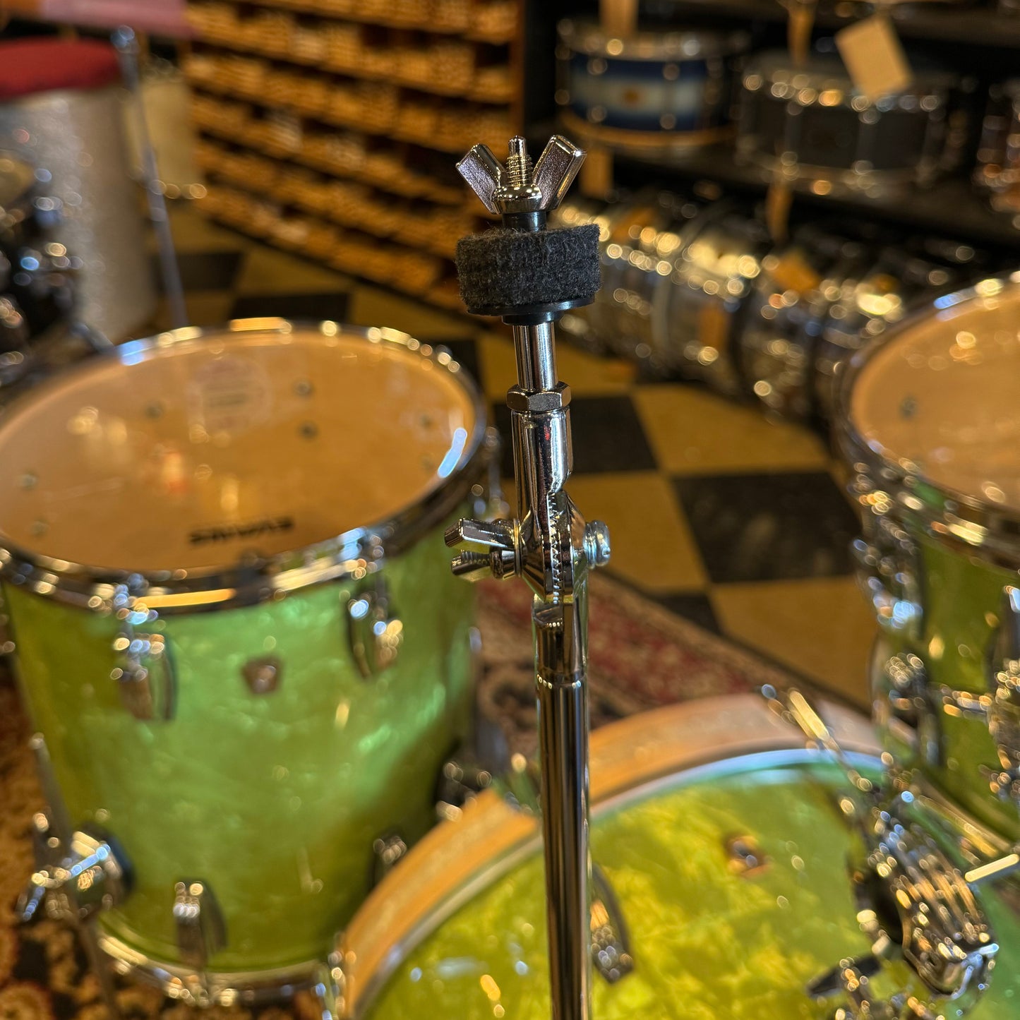 USED Ludwig Classic Maple Downbeat Outfit in Exclusive Emerald Pearl - 14x20, 8x12, 14x14