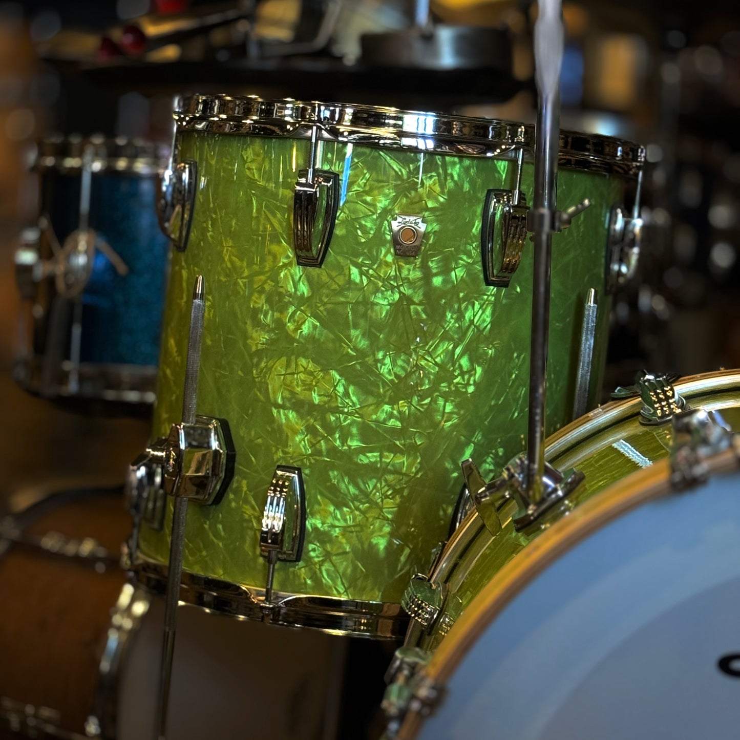 USED Ludwig Classic Maple Downbeat Outfit in Exclusive Emerald Pearl - 14x20, 8x12, 14x14