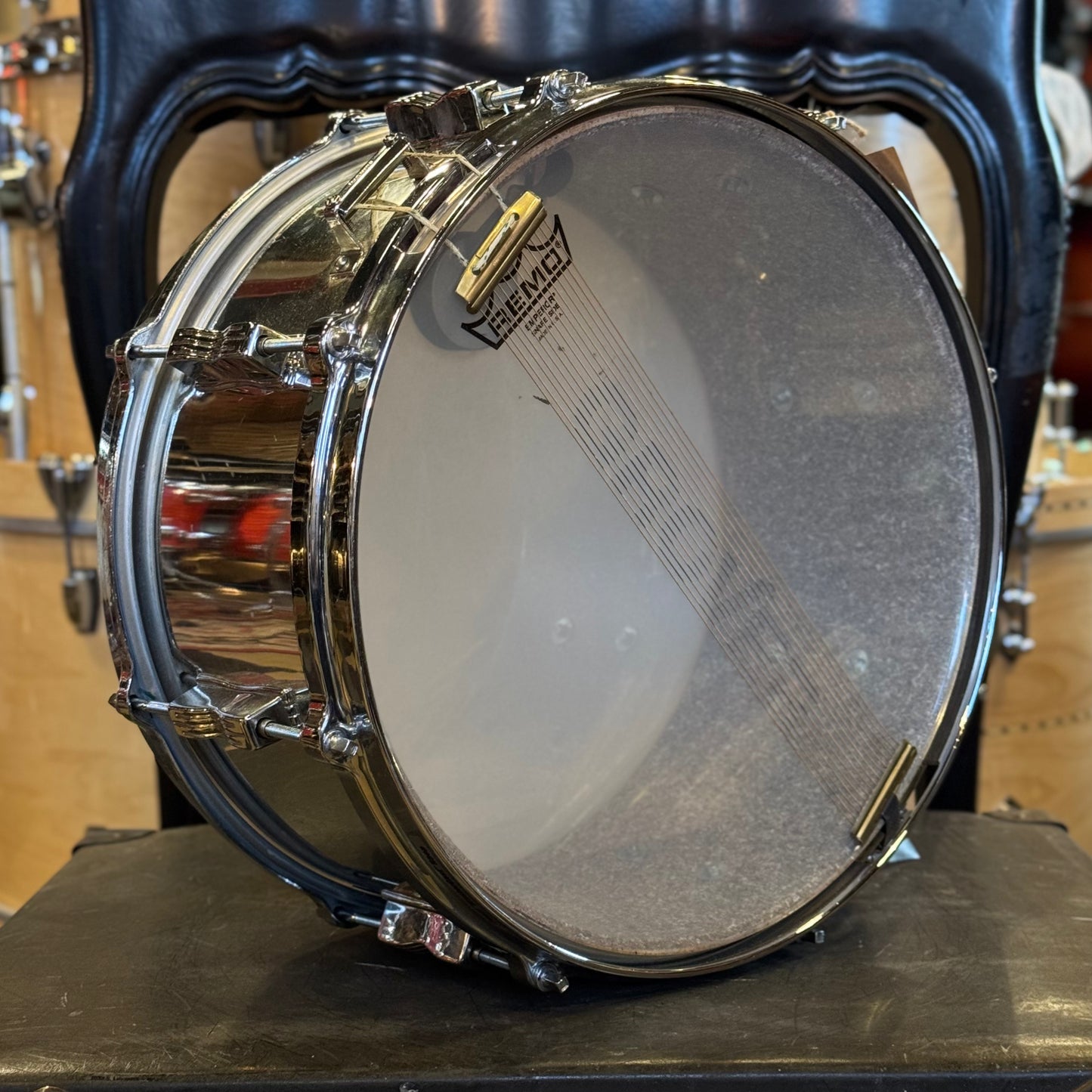 VINTAGE 1980's-Early 90's Ludwig 6.5x14 Rocker Chrome over Wood Snare Drum