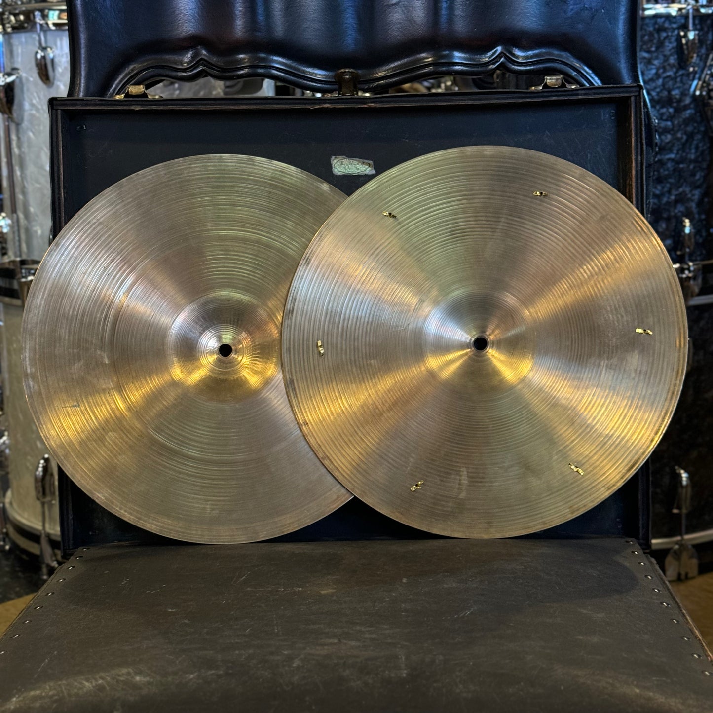 VINTAGE 1960's A. Zildjian Sizzle Hi-Hats w/ Six Rivets - 776/1348g