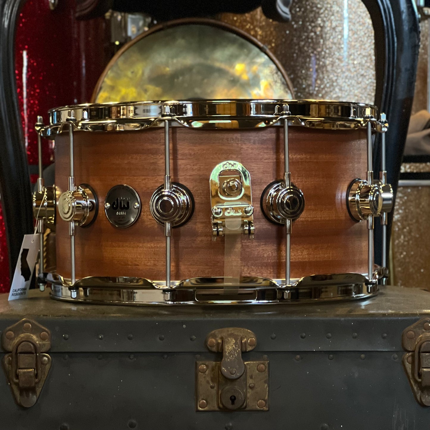 NEW DW Collector's Classic Series 7x14 Snare Drum In Natural Satin Mahogany w/ Nickel Hardware