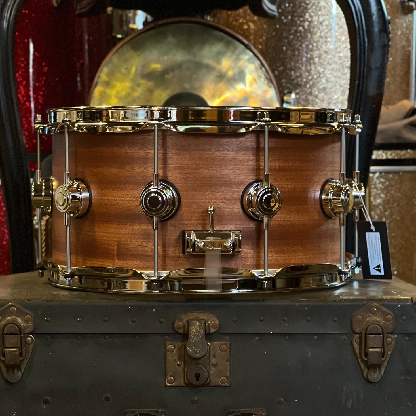NEW DW Collector's Classic Series 7x14 Snare Drum In Natural Satin Mahogany w/ Nickel Hardware