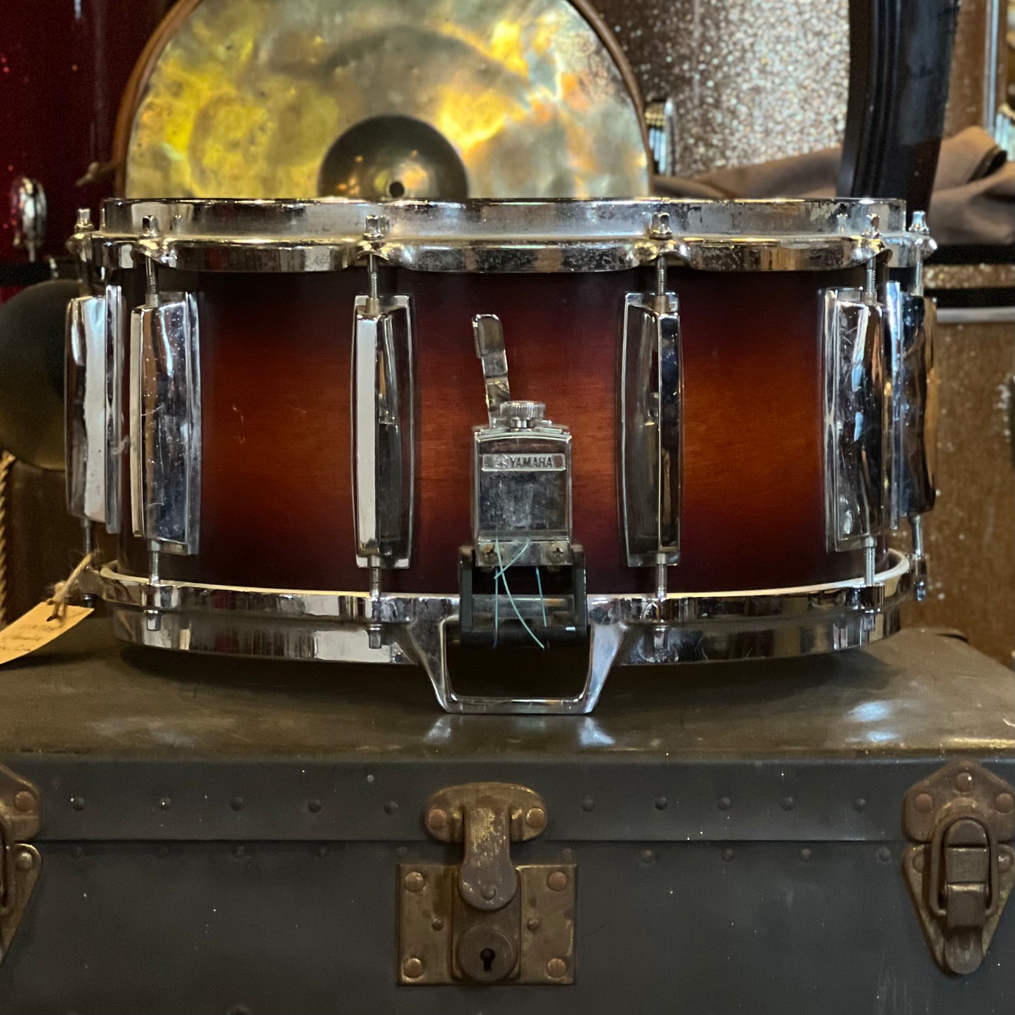 VINTAGE 1980's Yamaha 6.5x14 SD-97 Recording Custom Snare Drum in Matte Cherry Burst