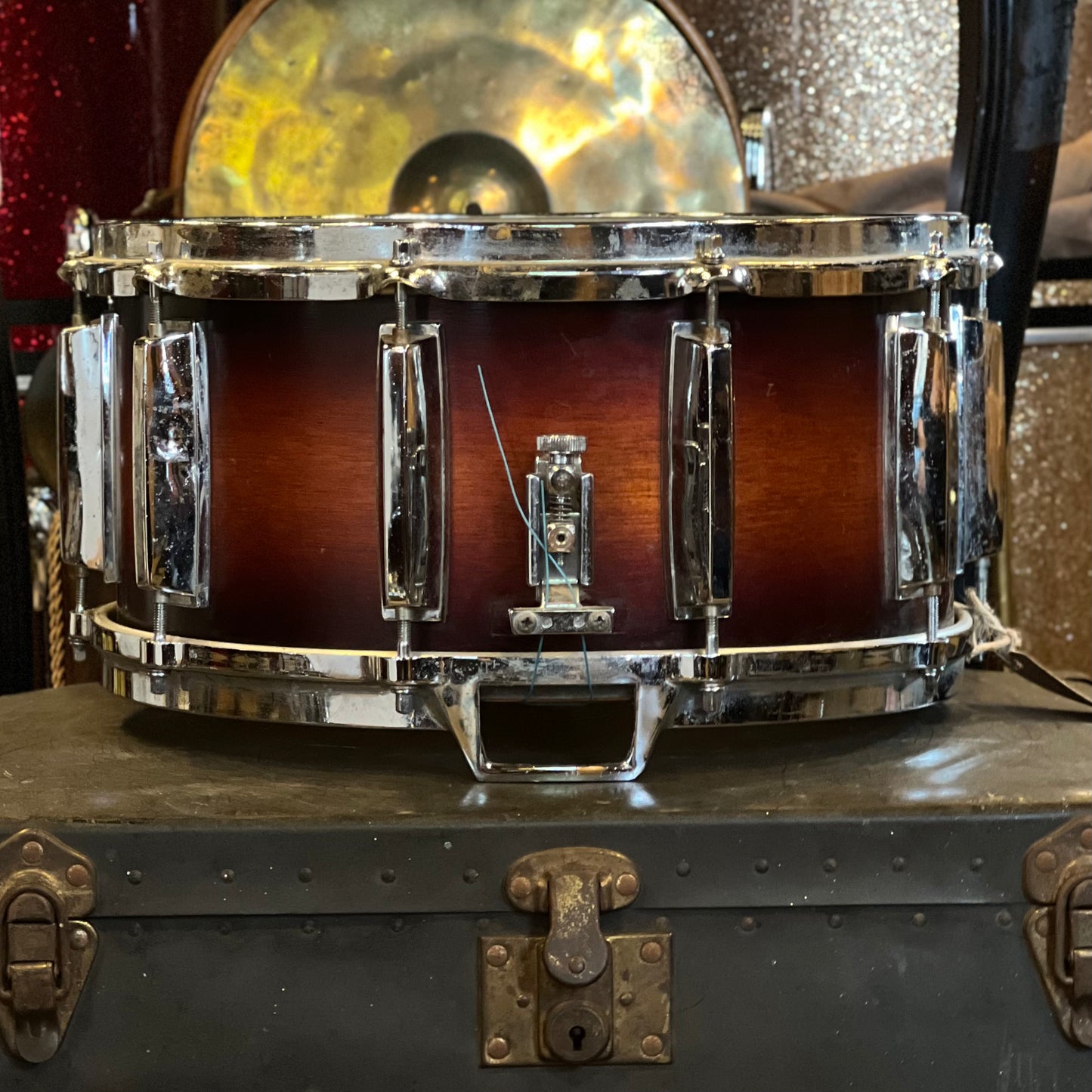 VINTAGE 1980's Yamaha 6.5x14 SD-97 Recording Custom Snare Drum in Matte Cherry Burst