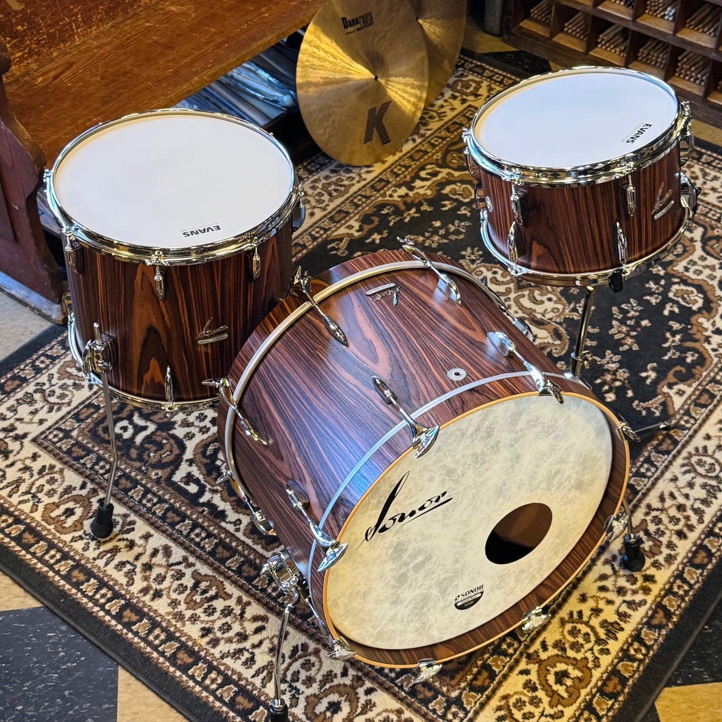 USED Sonor Vintage Series in Rosewood Semi Gloss - 14x22, 8x13, 14x16