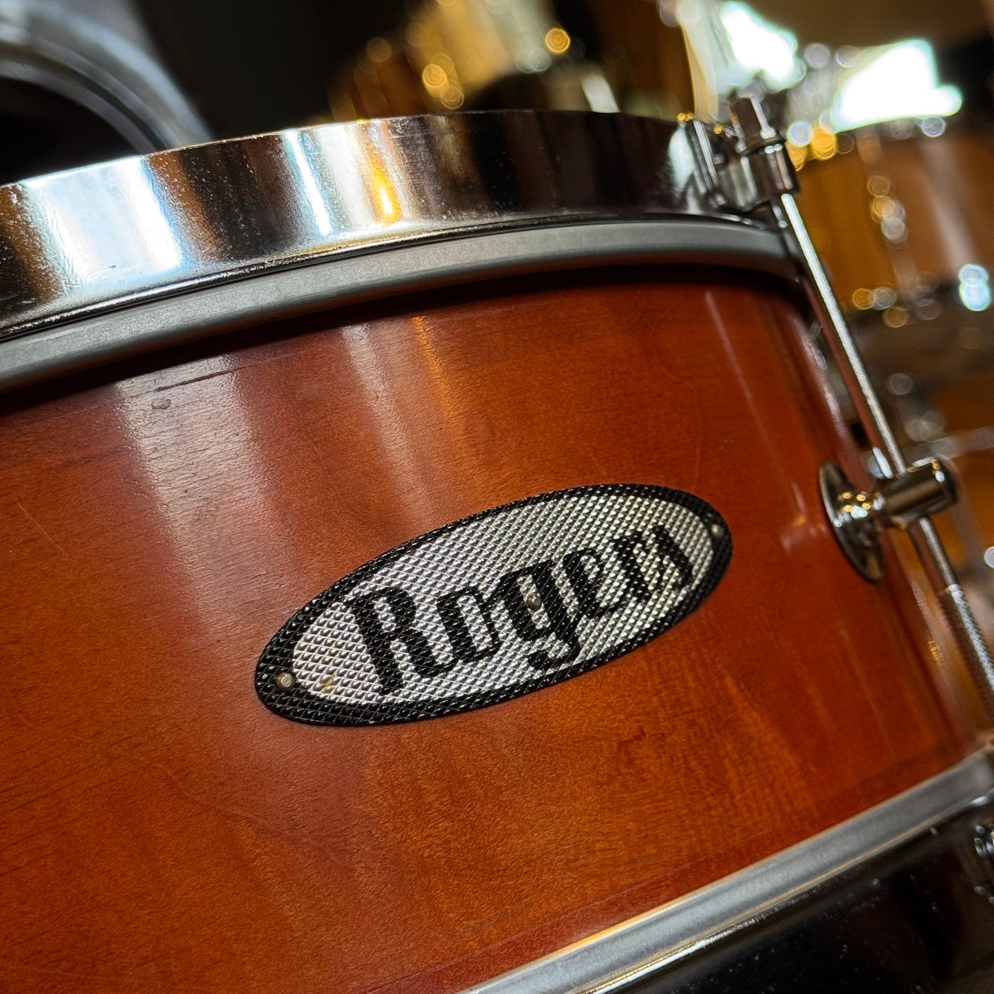 VINTAGE 1960's Rogers 5x14 Banner Snare Drum in Natural Mahogany