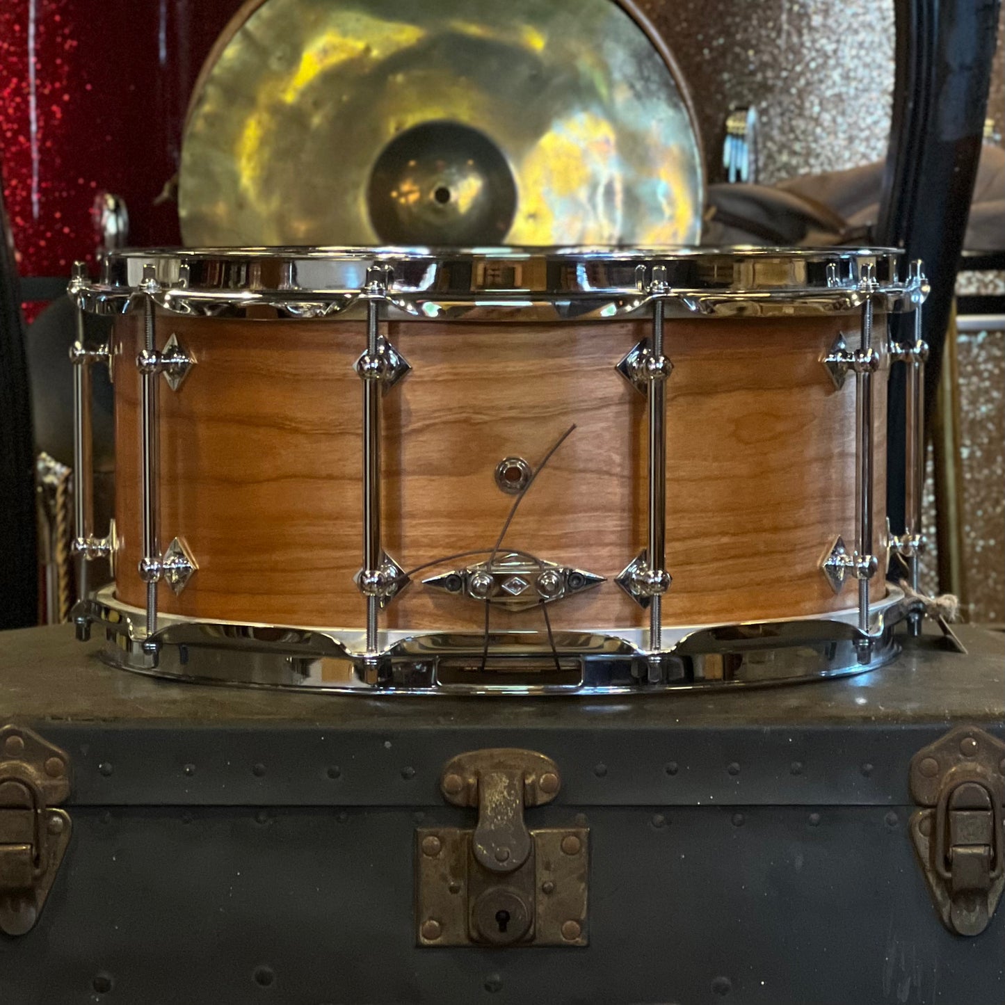 USED Craviotto 6.5x14 Solid Cherry Snare Drum in Natural Oil Finish