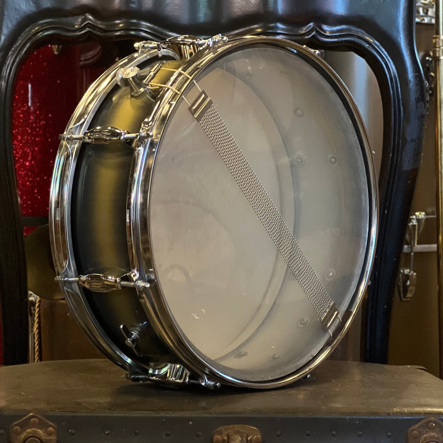 VINTAGE 1960's Camco 5x14 Tuxedo Snare Drum in Black & Gold Duco