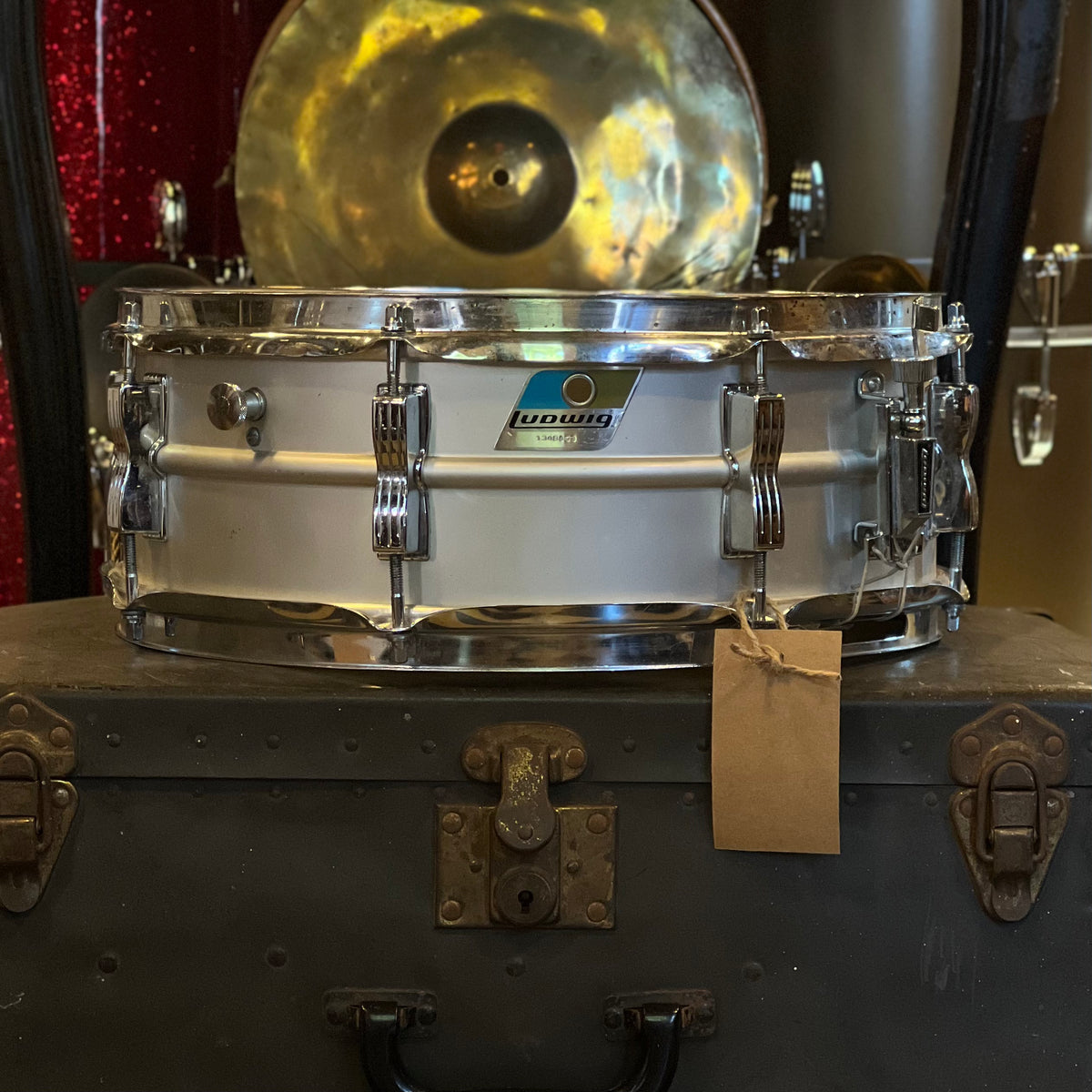 VINTAGE 1970's Ludwig 5x14 Acrolite Snare Drum Badges Drum Shop