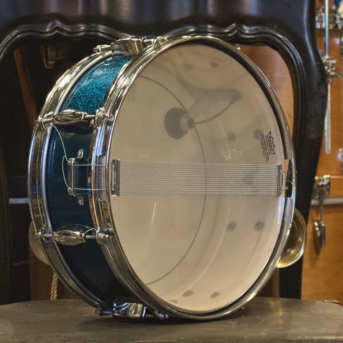 VINTAGE 1960's Camco 5x14 Tuxedo Model in Blue Sparkle