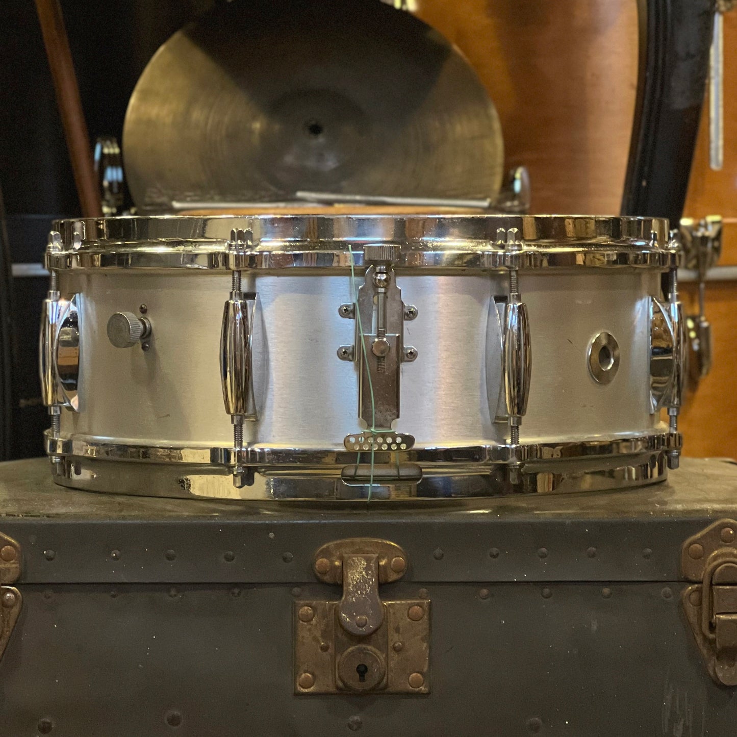 VINTAGE 1970's Gretsch 5x14 Stop Sign Aluminum 8-Lug Snare Drum